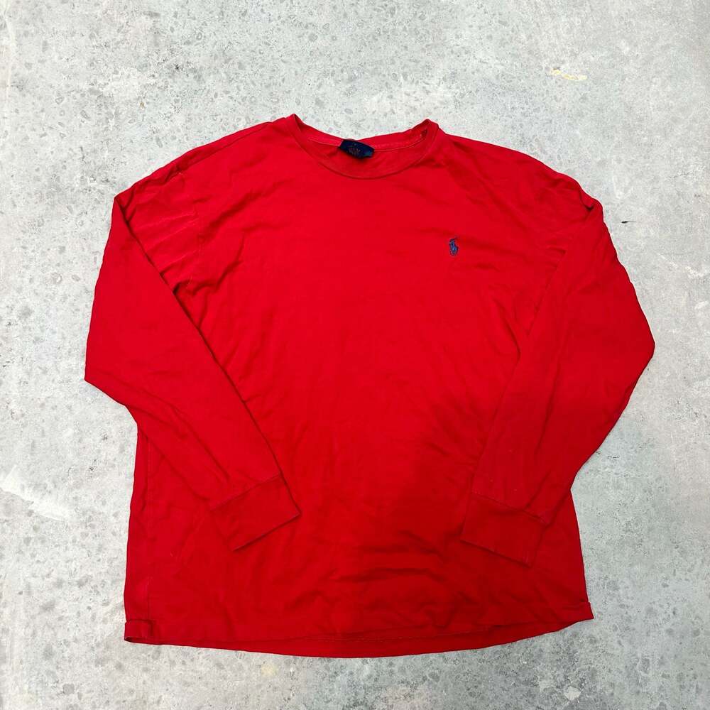 Polo Ralph Lauren Red Long Sleeve T-Shirt - Large